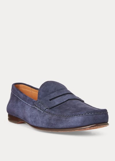 Mocasines Ralph Lauren Hombre Azul Marino - Chalmers Suede Penny - XLPEQ8659